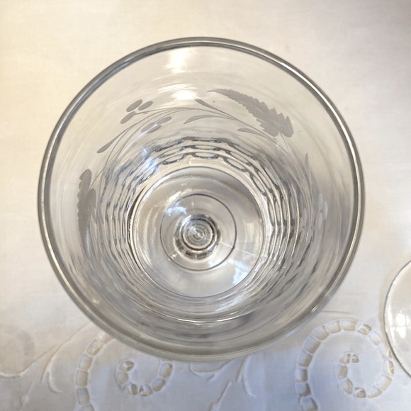 Vintage Water Glasses EAPG Ripley and CO Dakota Etched Ferns Berries Set of 3 - Picture 8 of 9